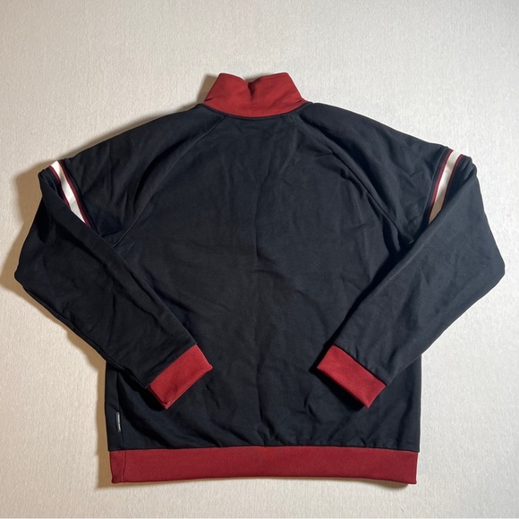 Armani Exchange Pullover Half Zip Sweatshirt in Black + Red, Men’s Medium - Picture 2 of 11